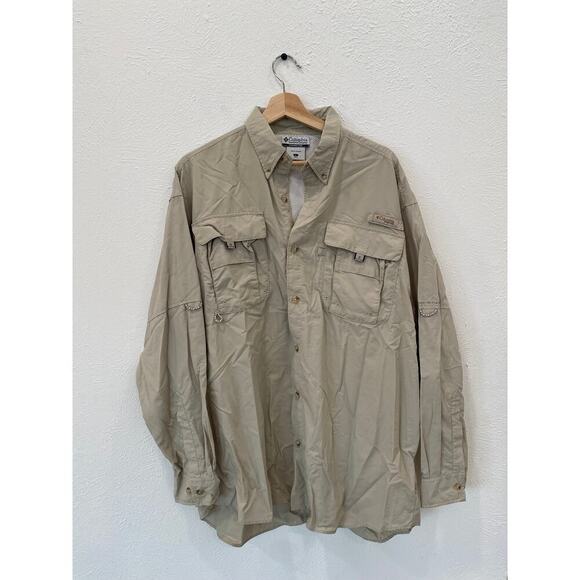 Columbia Other - Columbia PFG Long Sleeve Beige Fishing Vented Omni Shade Shirt Men’s Large